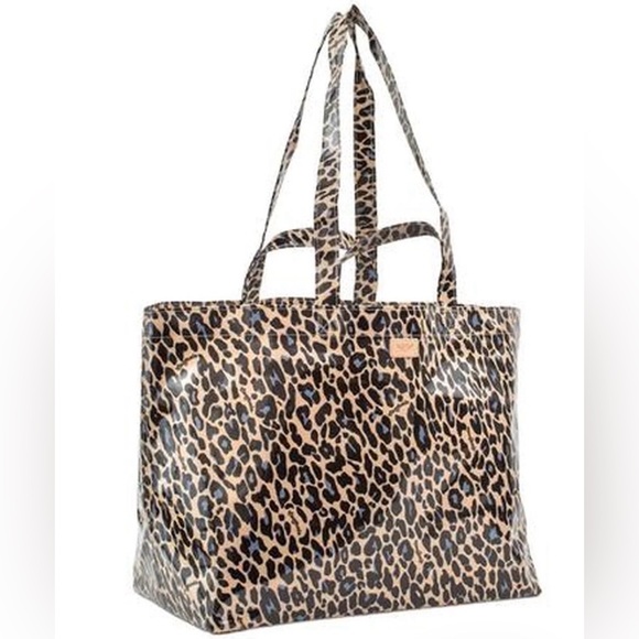 Consuela Handbags - Consuela Leopard Big Blue Bag Jag Print Tote Bag